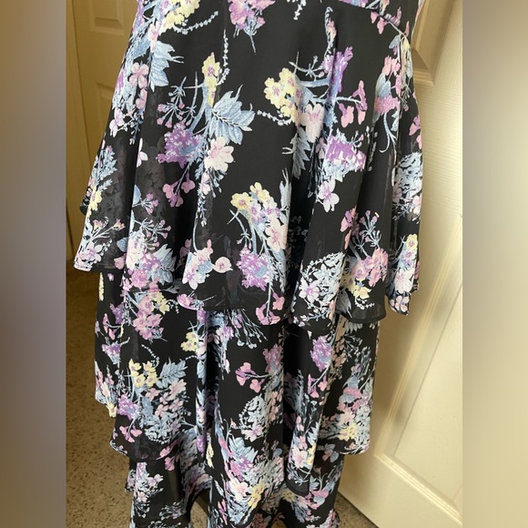 Nine West Floral Ruffle Midi Dress Size 2 - Picture 7 of 12